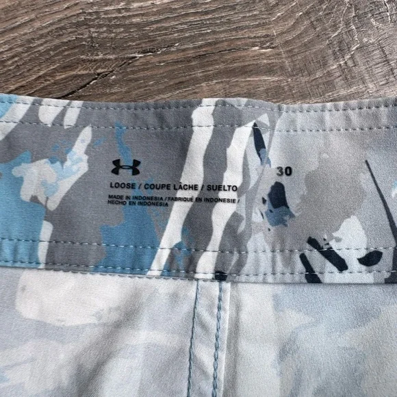 Under Armour Men's Camo Shorts - Gray and Blue NWT UPF 40 NWT - Picture 4 of 8